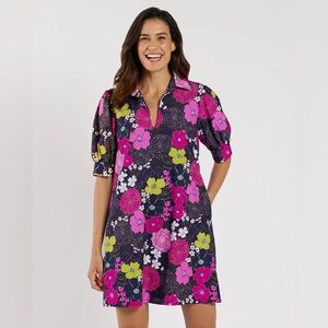 Floral Emerson Dress by Jude Connally in the "Autumn Blooms Orchid" print EUC
